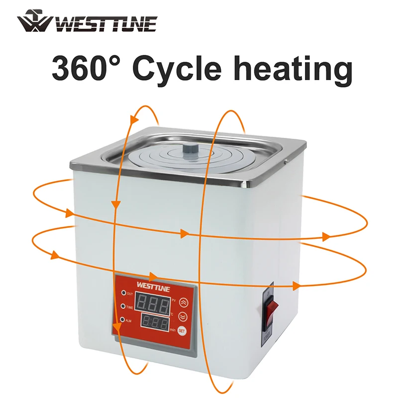 Westtune Heating Thermostatic Water Bath 3L Capacity Thermostatic Heater Laboratory Heating Devices Stainless Steel
