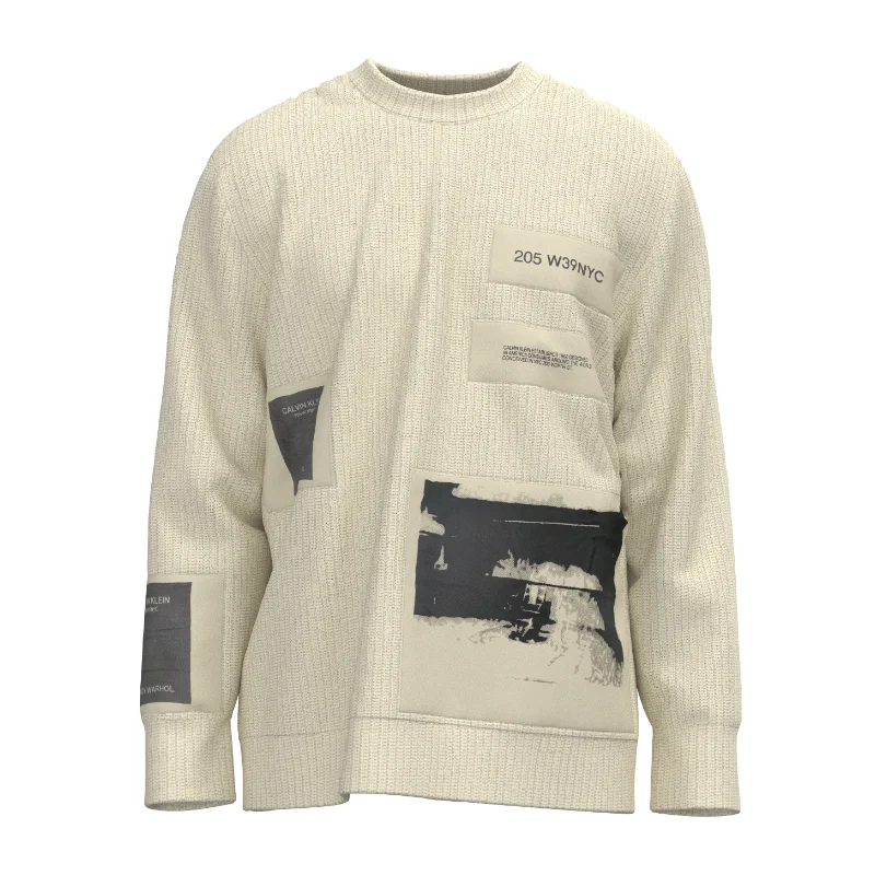 

Apricot RAF SIMONS Patch Crew Neck Sweater Sheep High Quality High Street Men's Women's Knitwear