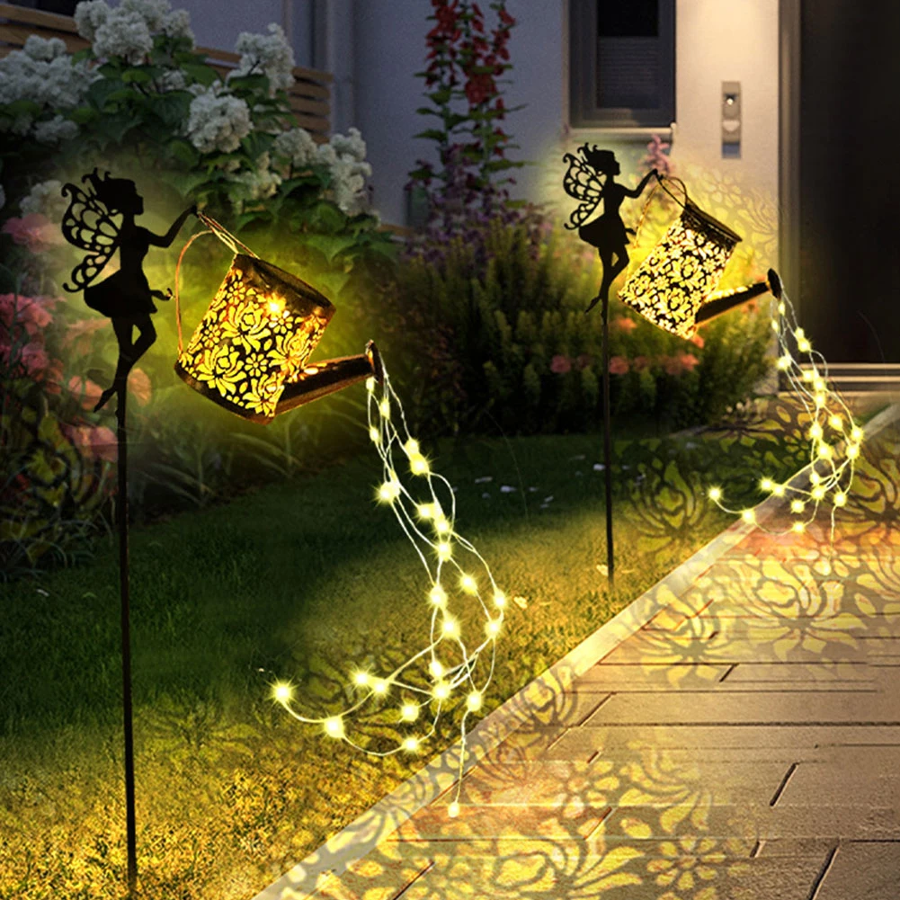 Description Picture 6 of itemOutdoor Solar Watering Can Light IP65 Waterproof Retro Metal Kettle Light Solar Garden Fairy Light for Lawn Yard Decor