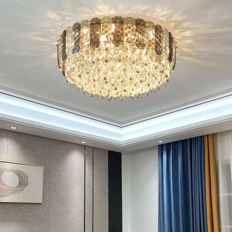 

Light luxury living room lamp crystal ceiling lamp postmodern luxury European style dining room bedroom led lamps