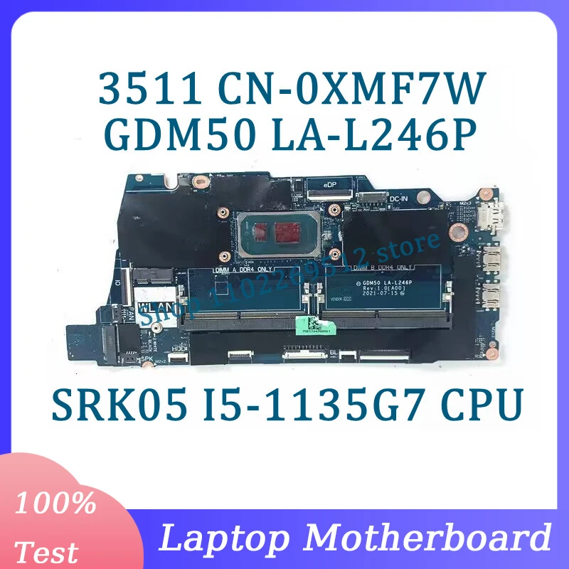 

Оригинальная материнская плата для ноутбука Dell 3511 с процессором SRK05 I5-1135G 7