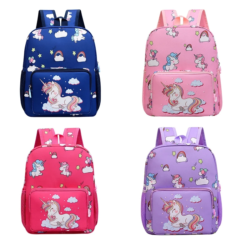 Girls Lovely Unicorn Rainbow Printed Primary School Bag Children Double Shoulder Backpack Kindergarten Schoolbag Girls and Boys