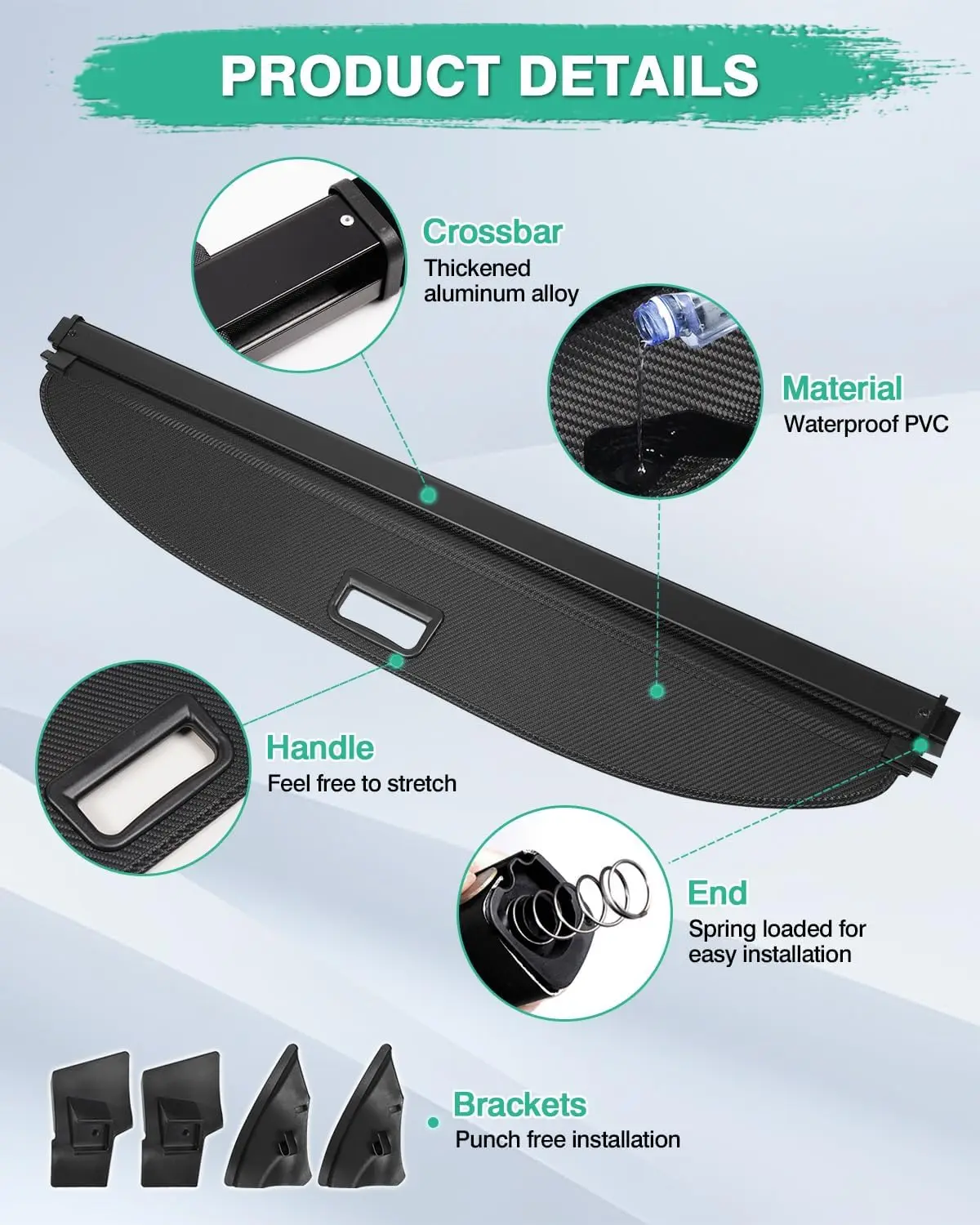 테슬라 모델 Y 2020 2021 2022용?후면 트렁크 정리함 카고 커버, 개폐식 트렁크 보안 커버 차광 액세서리