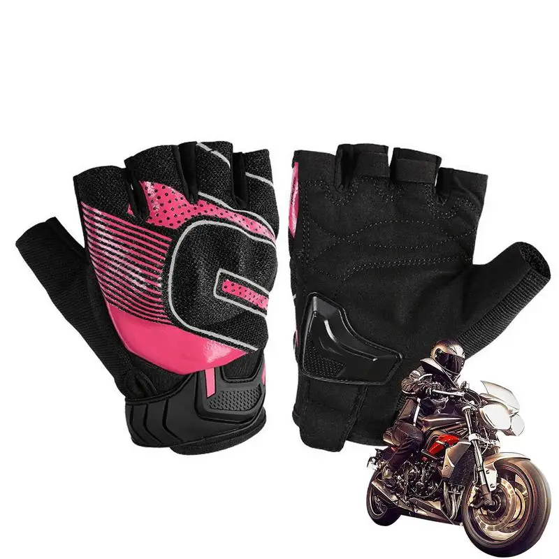 

Fingerless Motorcycle Gloves Anti-slip Motorbike Gloves Breathable Touchscreen Gloves Hard Knuckle Protection Riding Gloves For
