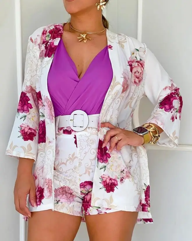 Floral Two Piece Short Set – BusinessRulesForWomen