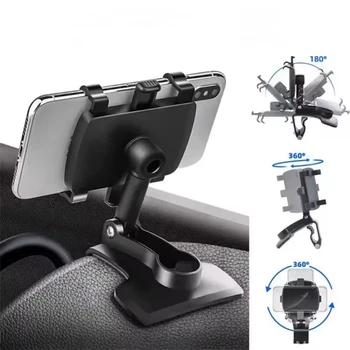 Supporto per telefono per auto da 360 gradi Supporti per smartphone universali Supporto per cruscotto per rack per auto per staffa fissa per telefono cellulare con impugnatura automatica