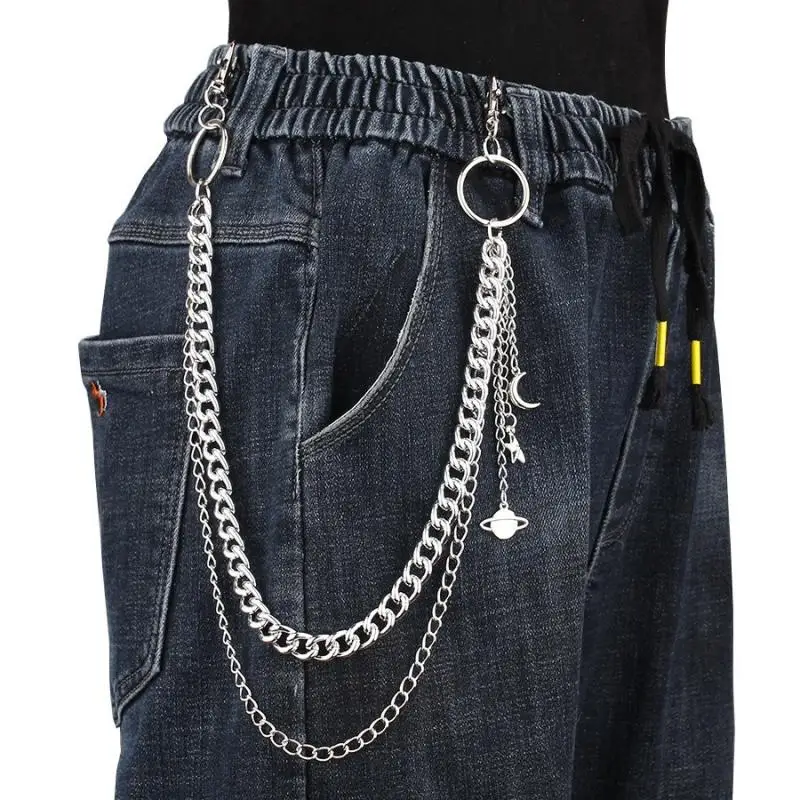 Metallic Punk-Pop Statement Chain Accessory - Bold Hip Hop Style