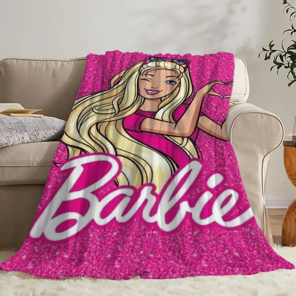 Cute Throw Blanket for Sofa Luxury Barbie Microfiber Bedding Fluffy Soft Blankets King Size Cobija Home and Decoration Knee Nap 2