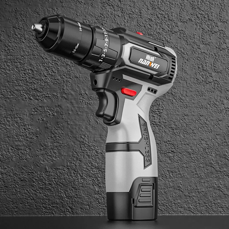 Cordless Screwdriver Rechargeable Battery Drill Machine Brushless Impact Drills Multifunctional Tools for Mechanical Workshop grandfar 2023 new design 20v li ion battery operated rotary electric hammers cordless drill cordless impact hammer drills