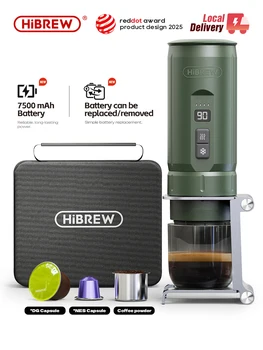 HiBREW H4C Portable Espresso Coffee Machine 3in1 Travel Coffee Maker 7500mAh Lithium Battery Self-Heating Ns DG Capsule & Ground 1
