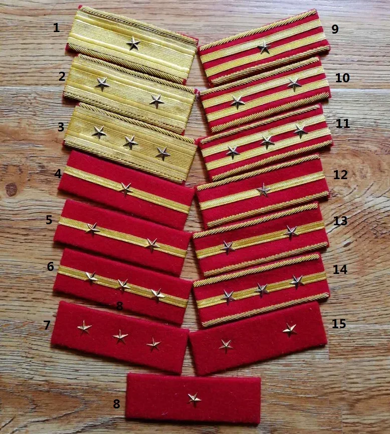 tomwang2012.Reenactment PAIR WWII Japanese Army officer Rank Service Uniform Shoulder Board collect Insignia metal wire