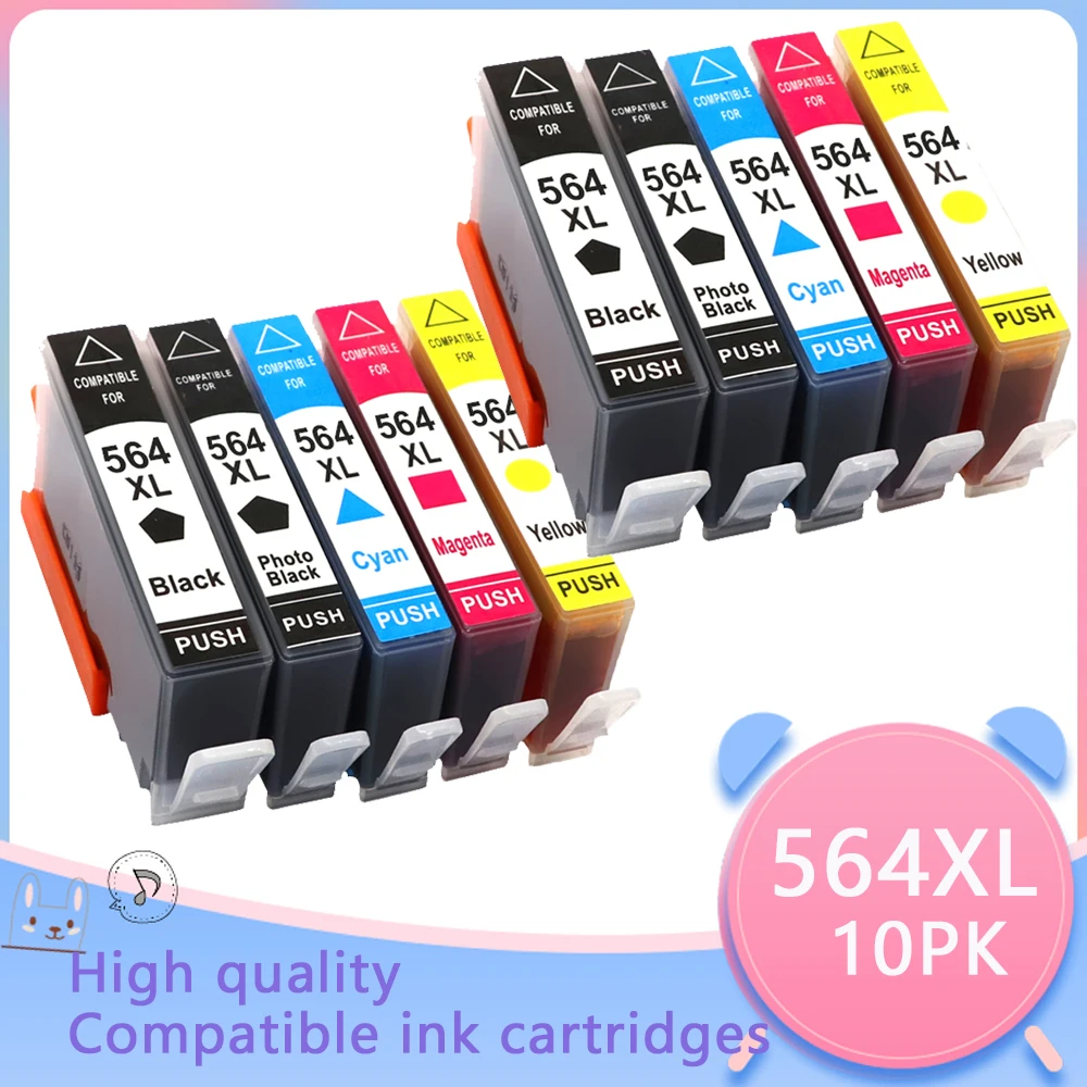 

10PK Compatible 564XL Ink Cartridge Replacement for HP 564 XL HP564 HP Photosmart B8550 C6380 B11 6510 4610 4620 3520 5510 5520