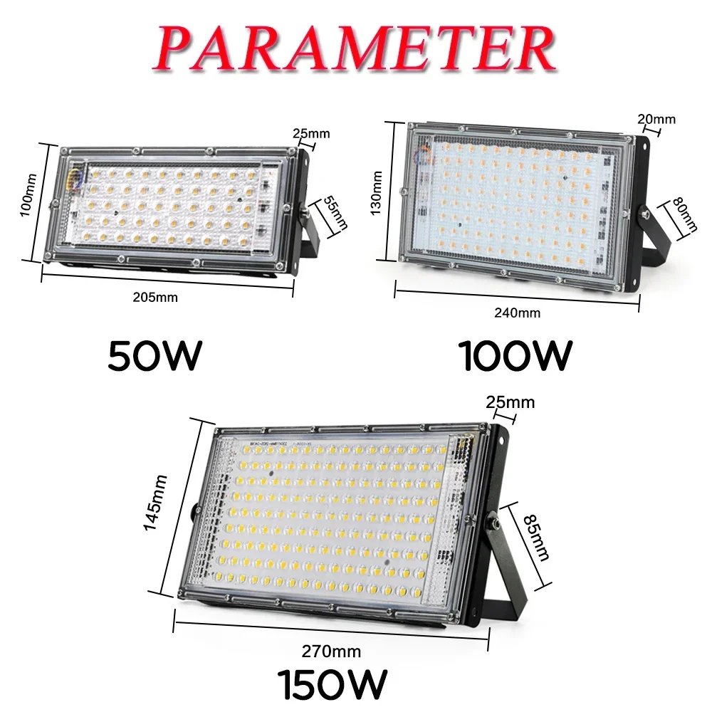 50W 100W 150W Led Flood Light IP65 Waterproof AC 220V Outdoor Spotlight LED Reflector Street Lamp Wall Flood Lights