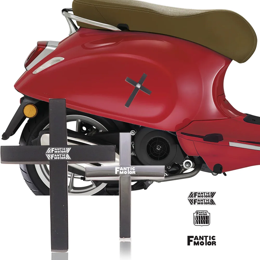 3D Metal Jesus Cross Scooter Sticker Decalcomanie Moto Side Emblem Decor Per Fantic Motor Scrambler Deluxe Rally Explorer Xe 50