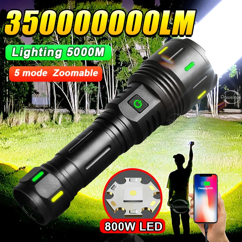 مصباح يدوي بتقنية LED متطورة، يوفر إضاءة فائقة الس...