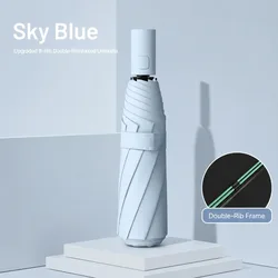 Windproof Compact Travel Umbrella: Automatic Folding, Rain Protection - Metal - fiber composite (Sky Blue)