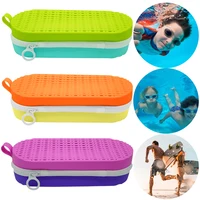 Swimming Goggles Protection Box with Drain Hole Swimming Eyewear Case Silicone Zipper Eyeglasses Case for Swimming Goggles 1