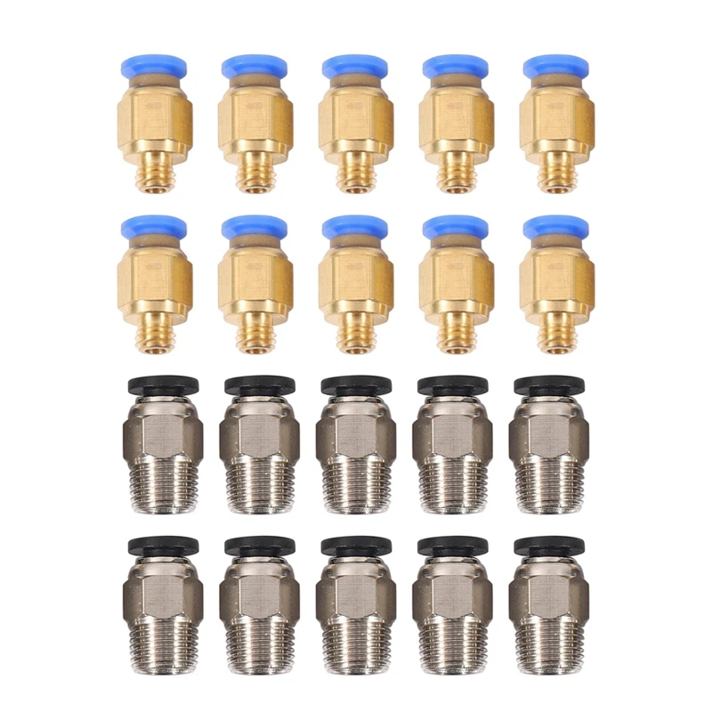 PC4-M10 스트레이트 공압 피팅 + PC4-M6 빠른 피팅 3D 프린터 보우 덴 압출기 (20Pcs)