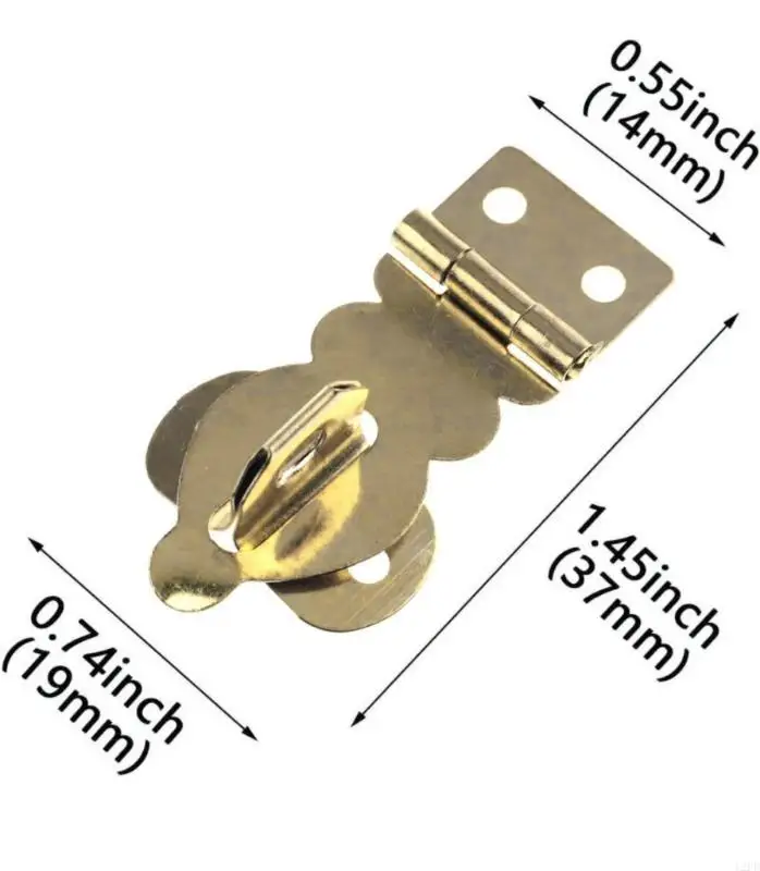 12PD Set Of 6 Decorative Brass Latches lock Miniature Padlocks Hasps with Mounting Screws Upgrades for Gift Boxes & Dollhouses