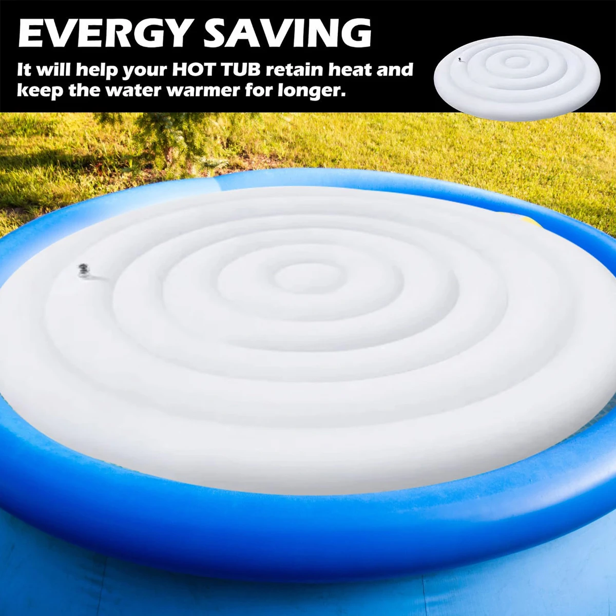 Round Small 145cm Outdoor Hot Tub Coverinflatable Round Collapsible Swimming Pool Filler Dust Cover Thermal Cover 5