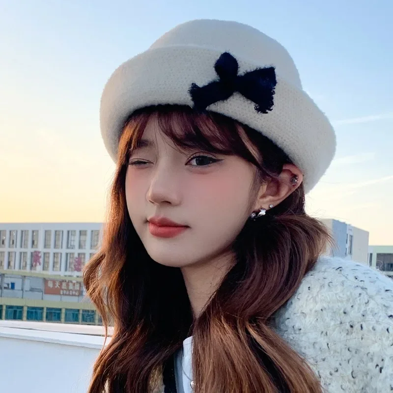 

Wool hat children autumn and winter French retro small fragrant wind basin cap elegant temperament ladies basin cap