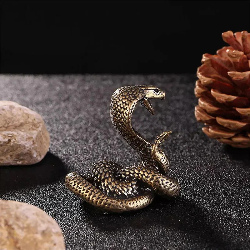 Copper Brass Mini Snake Antique Bronze Decor Figurines For Interior Decoration Desktop Ornament Pure Copper Miniatures Statue miniature figurines simulation snake figurine