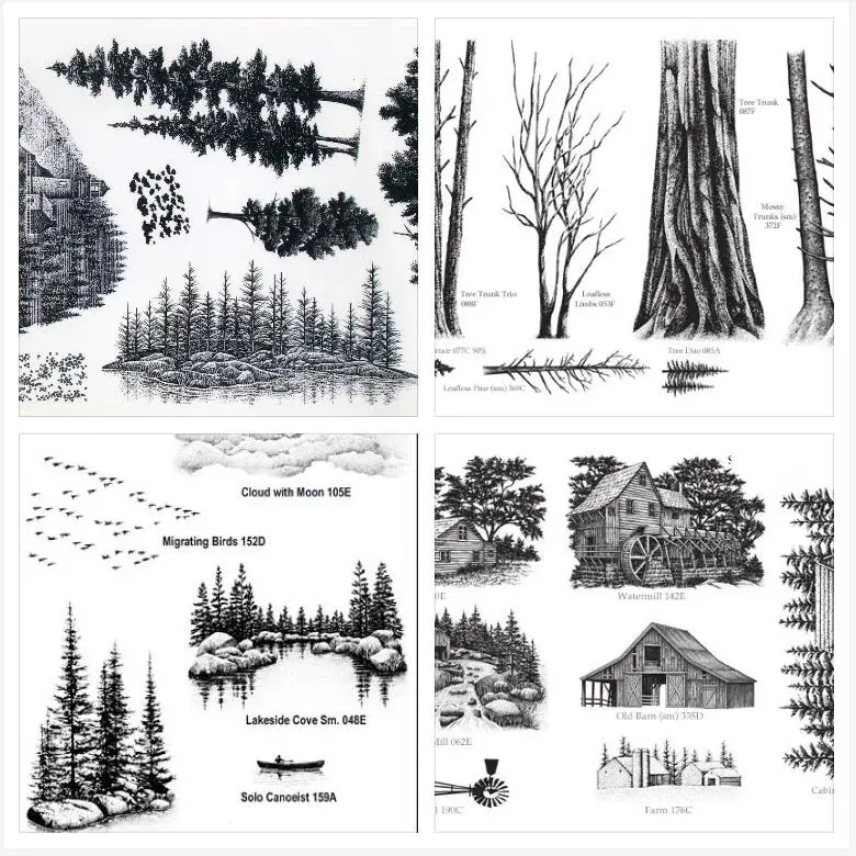 ZFPARTY Lake/Forest Transparent Clear Silicone Stamp/Seal DIY scrapbooking/photo album Decorative sheets clear stamps,clear rubber stamps