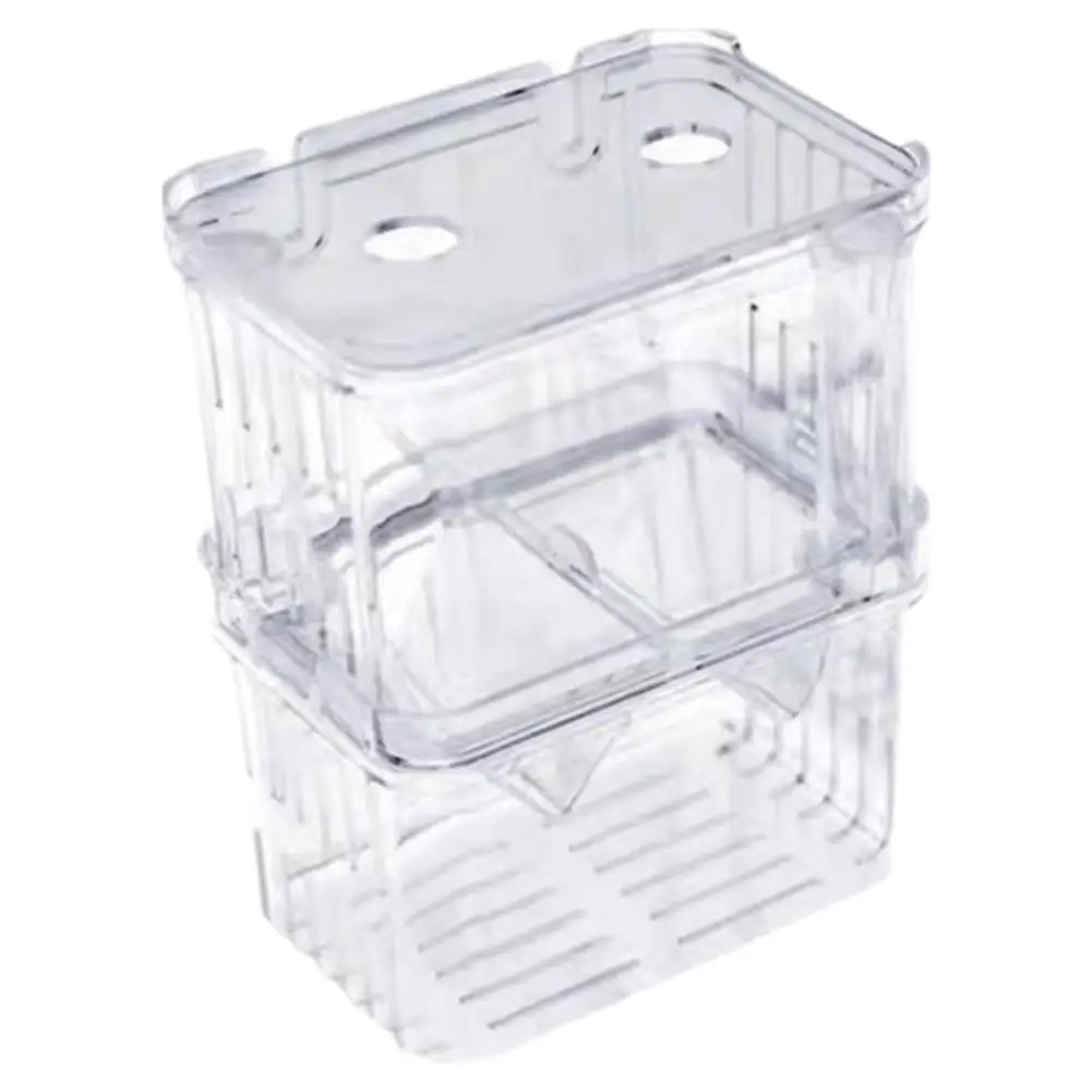 Fish Breeding Box Acrylic Aquarium Breeder Box Double-layer Self Floating Isolation Incubator for Baby Fishes Shrimp Q9N3