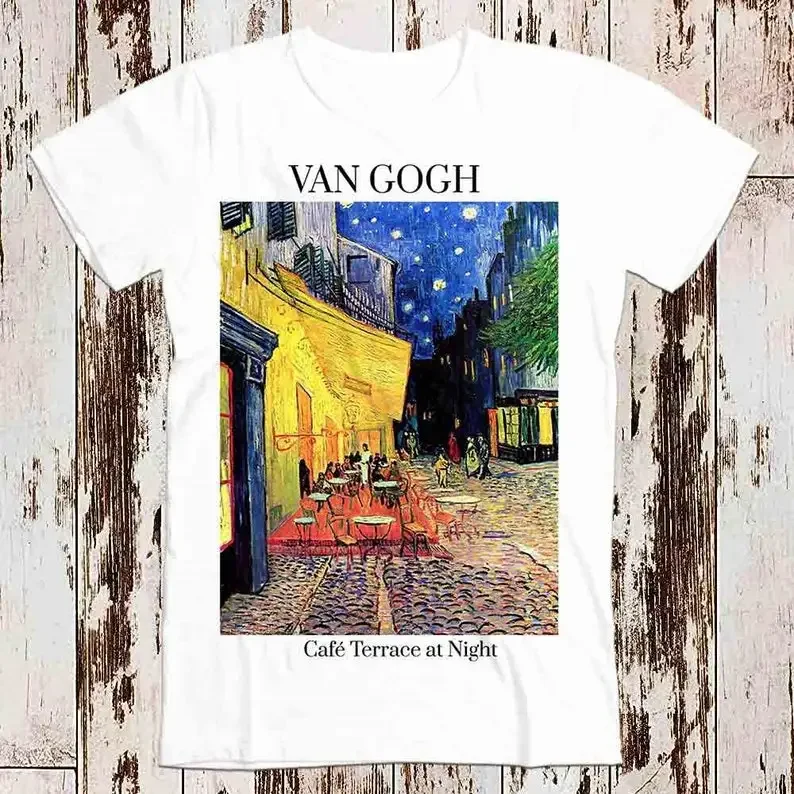 

Van Gogh Cafe Terrace at Night Art Limited Edition Style Design Top Art Retro Tee Best Seller T Shirt 8995