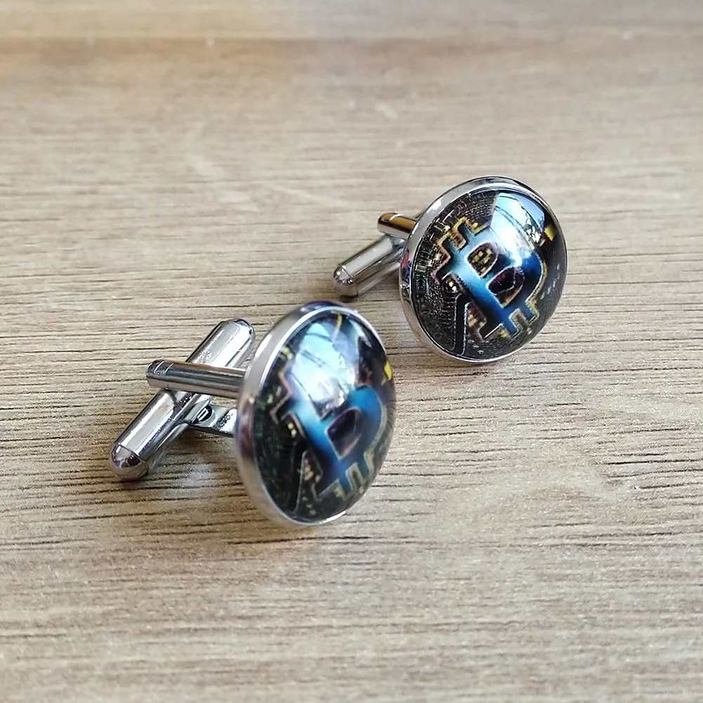 French Shirt Cufflinks Men's Metal Banquet Round Bit Coin Button Creative Exquisite Cuff Link Gifts crystal cufflinks motorcycle cufflinks