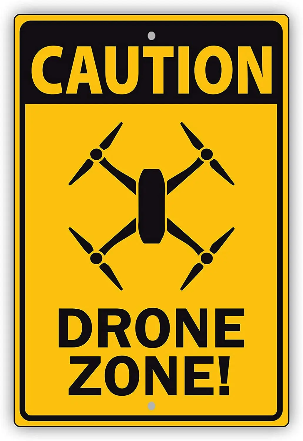 

Afterprints Caution Drone Zone Work Construction Notice Unique Novelty Aluminum Metal Sign 8"x12" vintage decor