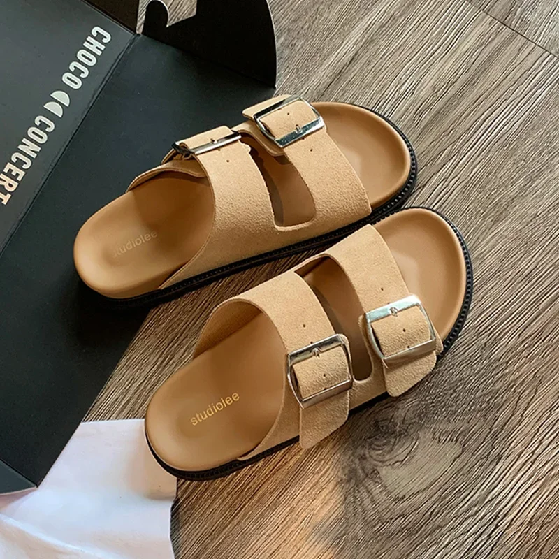 

2024 Summer Flats Slippers Women Casual Fashion Shoes Designer Sandals Walking New Brand Slides Cozy Flip Flops Zapatos Female