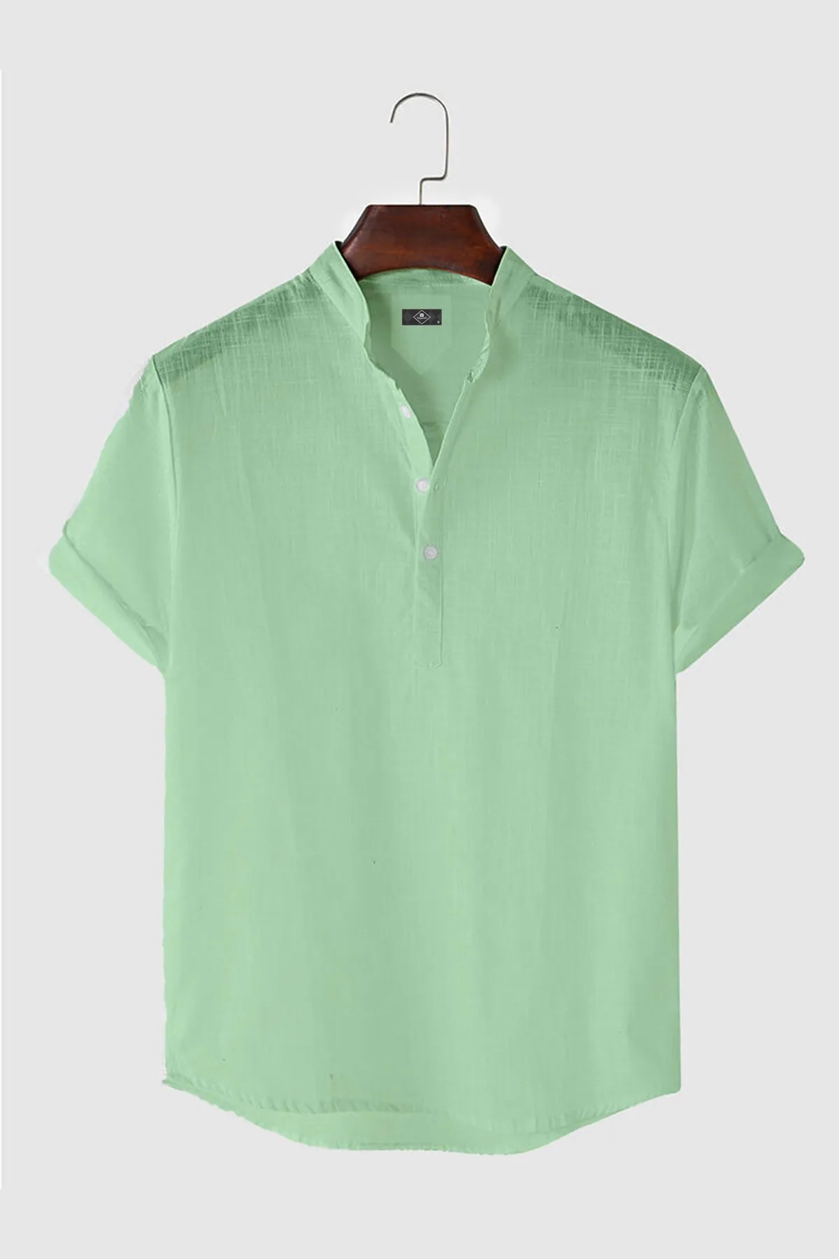

Therapy Men Men 'S Crew Neck Short-Sleeve Half Patlı Linen Shirt 21K-4300571-2 Pistachio green