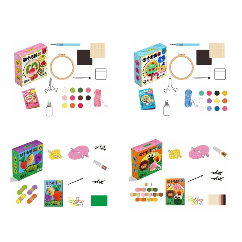 

Pom Pom DIY Tool Knitting Craft Tools Hooking Beginner Kit with Instruction