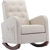home. Rocking Chair Mid-Century Modern Nursery Rocking Armchair Upholstered Tall Back Accent Glider Rocker for Living Room 1