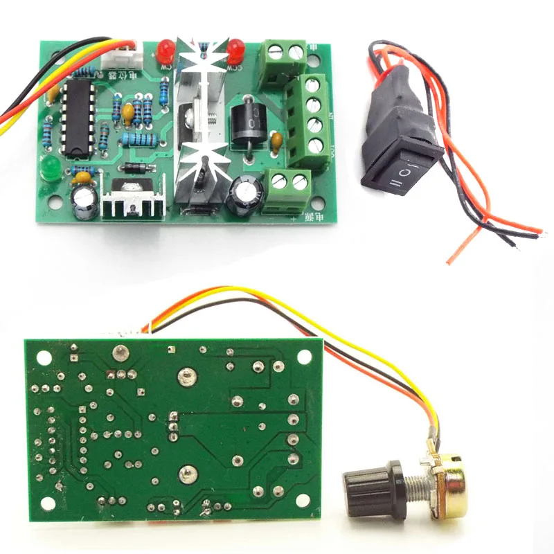 1개 DC 6A 6V-30V CCM6N PWM 12V DC 모터 속도 제어기 12V 24V 양방향 스위치 컨트롤러 미니 사이즈