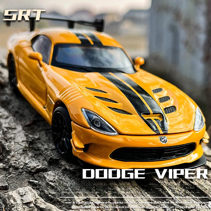 

Коллекция 1/32 года, модель спортивного автомобиля Dodge Viper SRT из сплава, со звуком, искусственная игрушка для мальчиков, коллекция металлических автомобилей