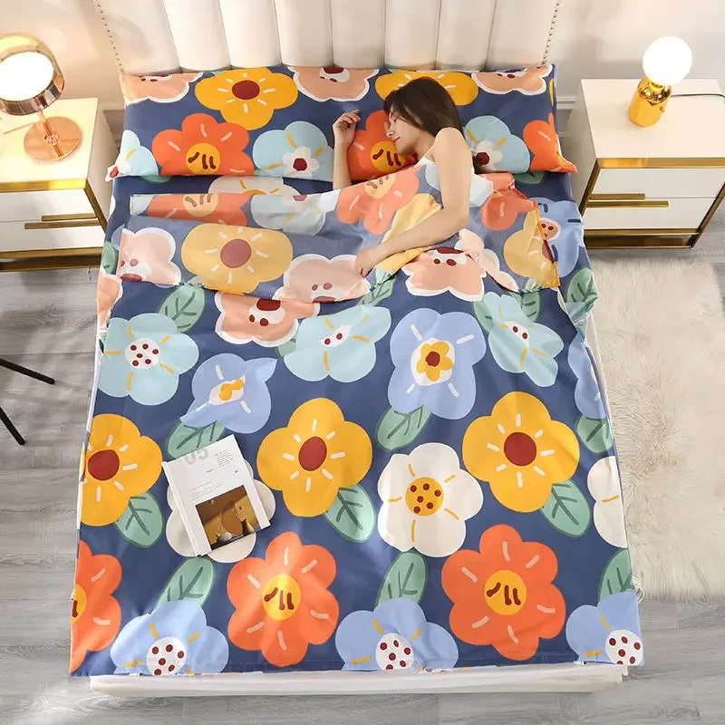 100% Cotton Anti-dirty Hotel Sleeping Bag Single Double Travel Soft Bed Sheet Portable Travel Adult Sleeping Bag 6