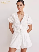 Clacive Sexy Loose White Cotton 2 Piece Sets Women Outfit 2025 Summer Short Sleeve Shirt With High Waist Shorts Set Streetwear - Image 2