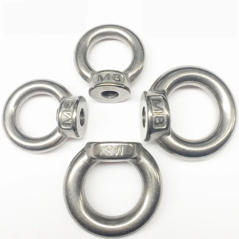 304 Stainless Steel M3/M4/M5/M6/M8/M10/M12/M14/M16/M18/M20/M24-M36 Lifting Eye Nuts Ring Eyebolt Ring Hooking Nut Screws 1Pcs