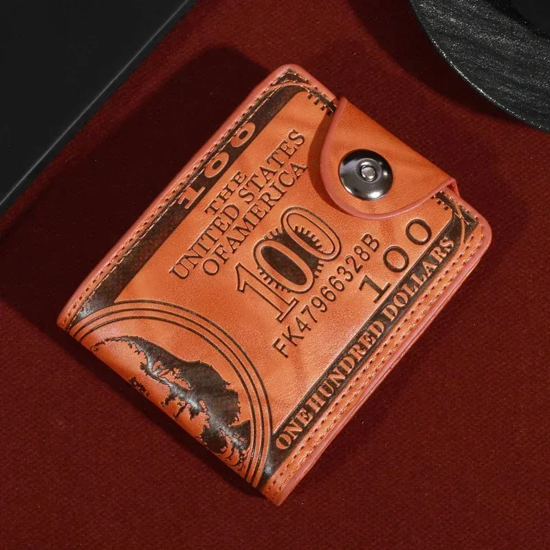 New Men's Trendy Leather Wallet with USD Print Multiple Card Holders High Capacity