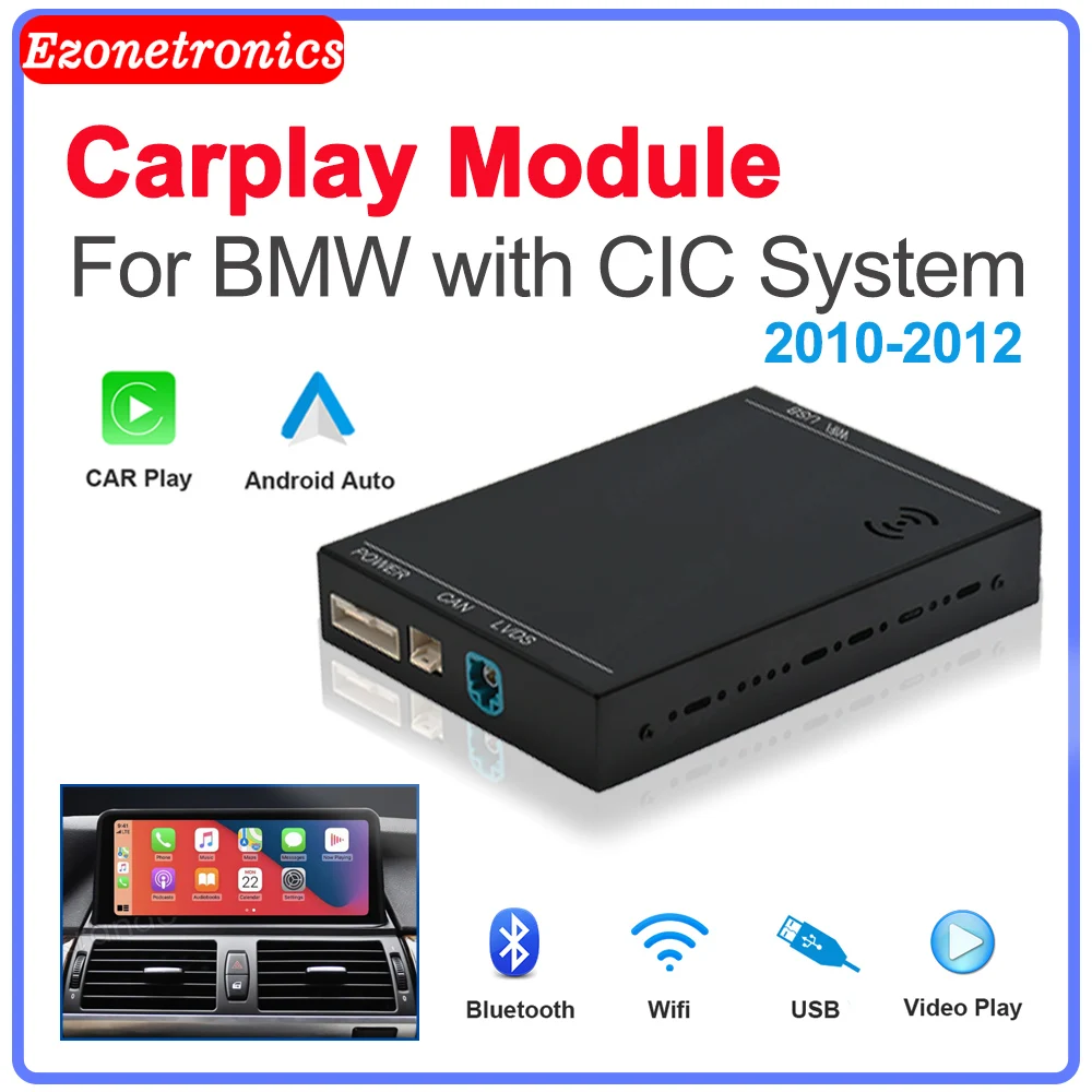 

Wireless CarPlay Interface For BMW 2010-2012 Series 1 2 3 4 5 X1 All Models with CIC System CarPlay Module Support Android Auto