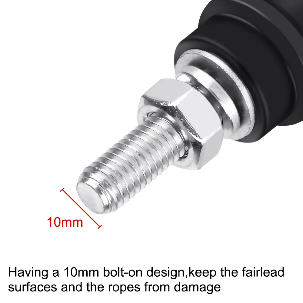 Half-Linked Winch Hook for 3/8 1/2 Clevis Slip Aluminum Alloy Car Winch Rope Hook Stand Steel 10" Bolt Mount