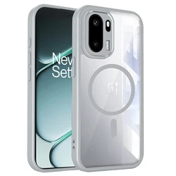 Clear Magnetic Wireless Charging Protective Phone Case - Hard Back Cover for Oneplus Turbo 6 (Gray)
