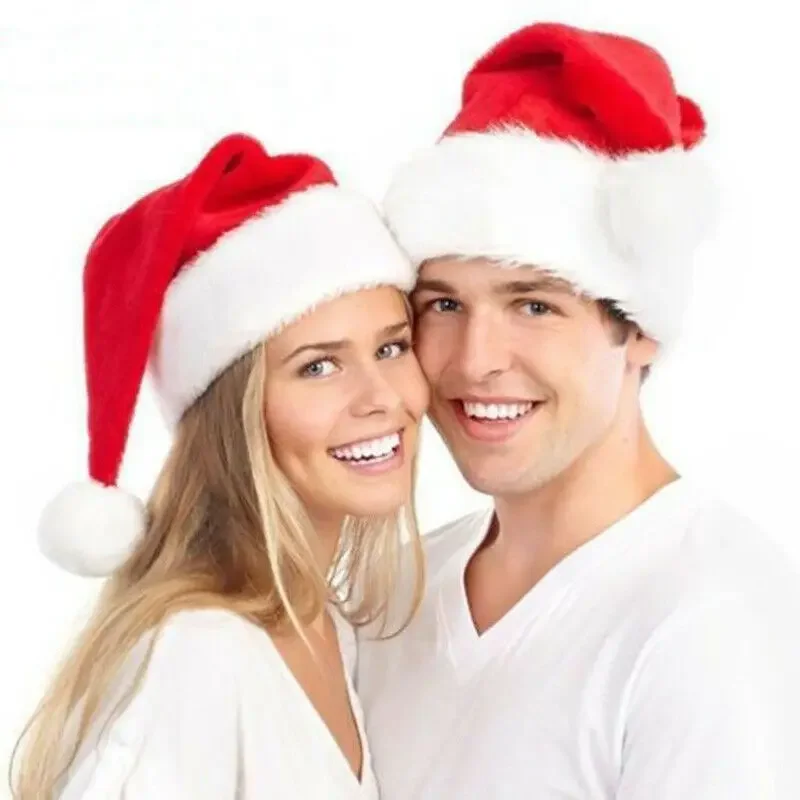 

Christmas Hat Party For Baby Adult Santa Hats Red Decoration New Year Decoration Kids Gift Warm Winter Holiday Party Supplies
