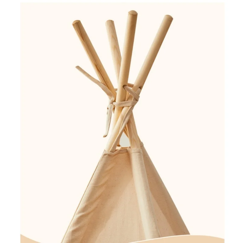 Portable  Teepee Tent Large Play House for Children Tents Kids Canvas Indian Play Tent Wigwam Child Tipi Room Decoration 5