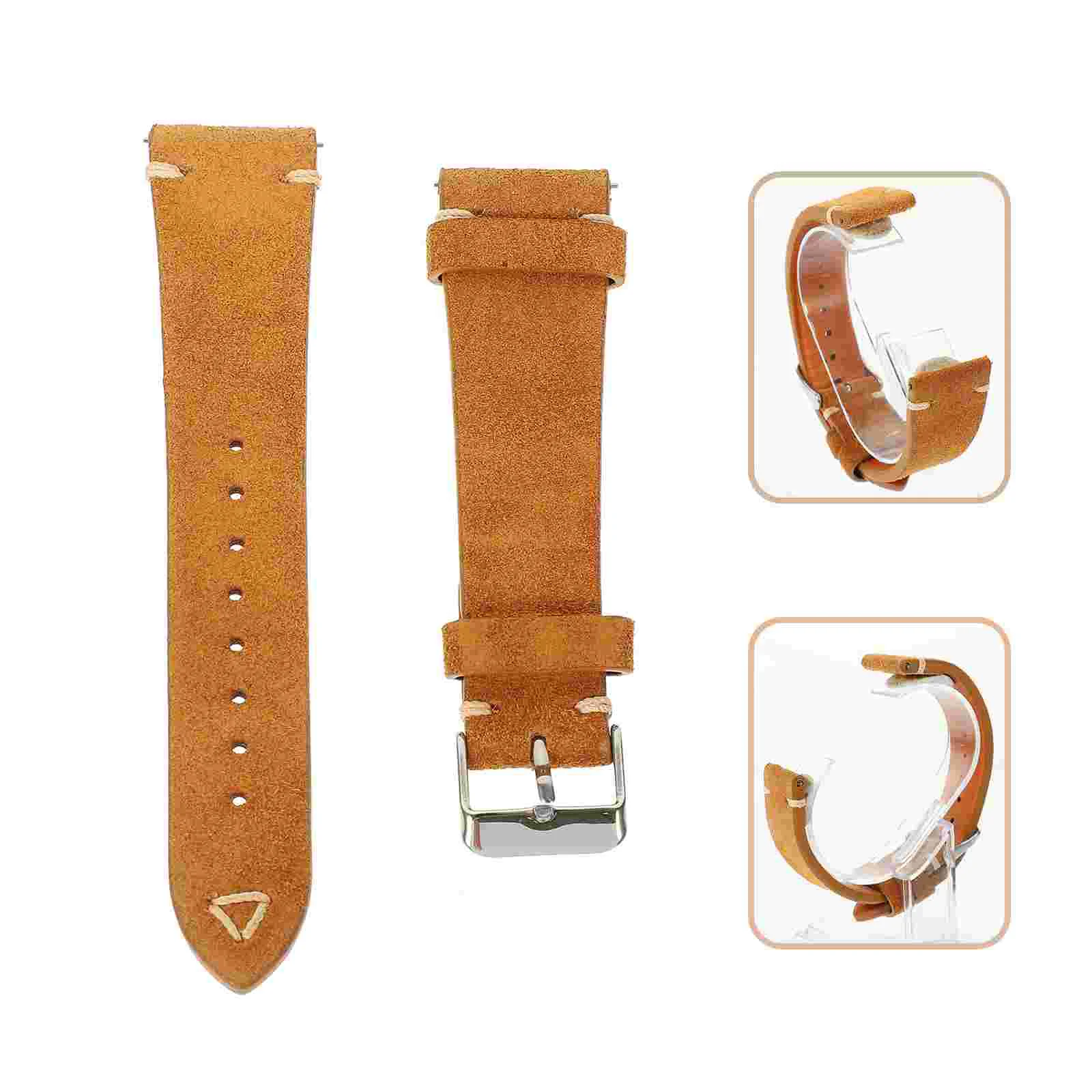 

Wristwatch Band Men Watchband Suede Strap Watches for Adjustable Cowhide