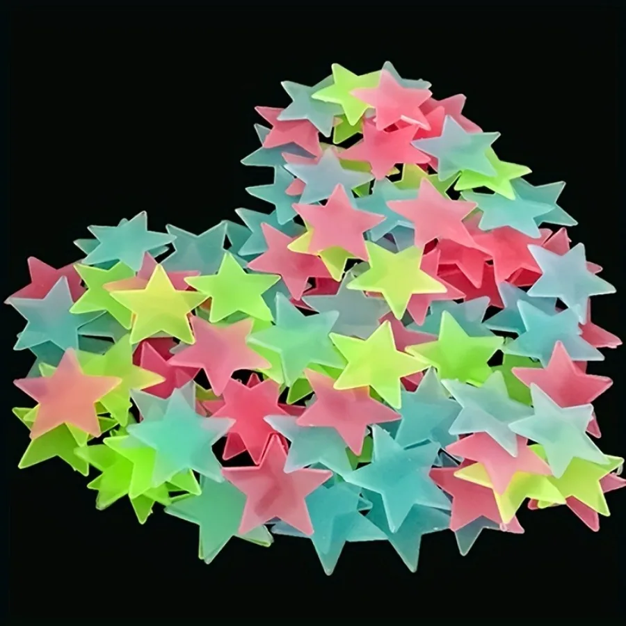 100 Luminous Star Wall Stickers Glow in Dark Decor