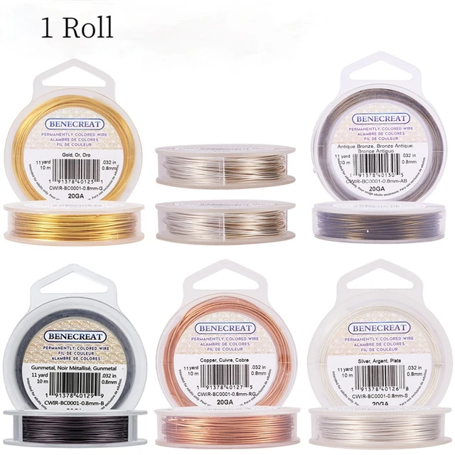 1 Rolls 20-gauge 0.8mm Tarnish Resistant Silver/gold/platinum /gunmetal/ copper/antique Bronze Coil Wire For Diy Jewelry Making - Jewelry Findings &  Components - AliExpress