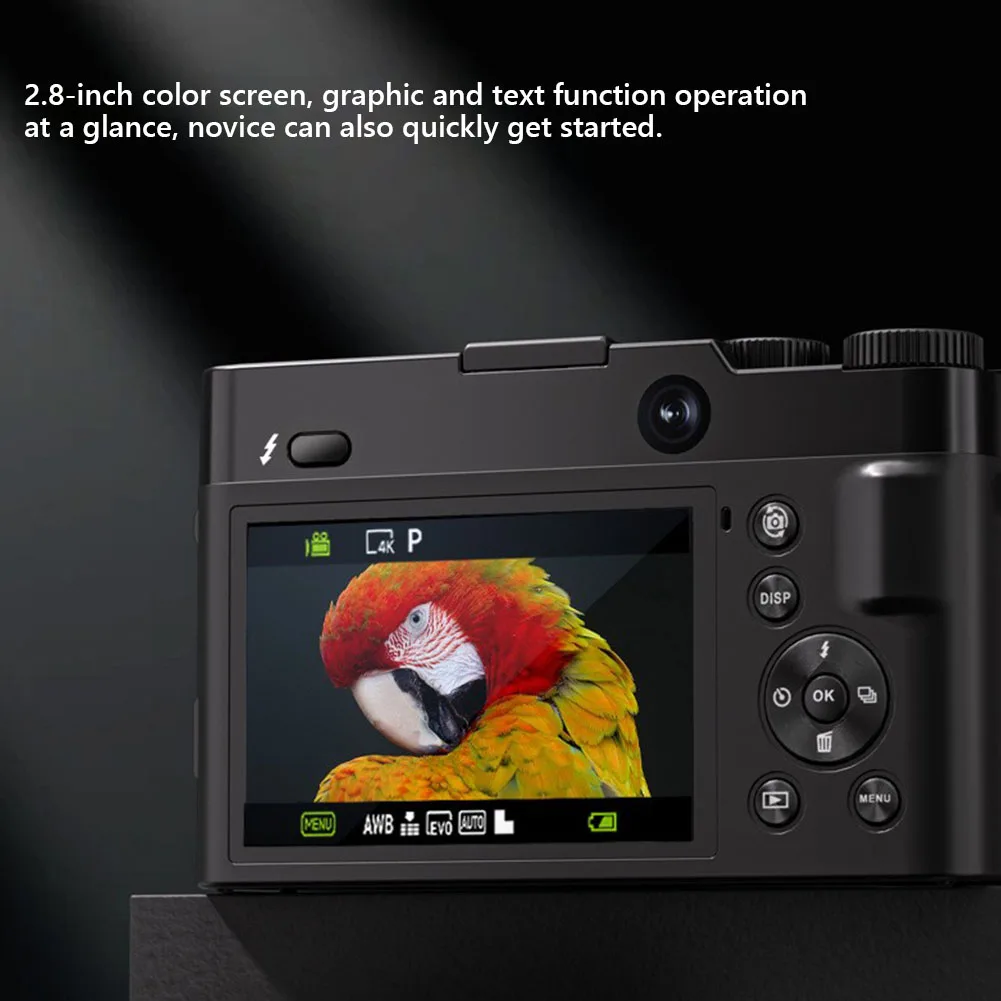 4K 64MP Digital Camera Autofocus Vlogging Camera with Anti-Shake Flash 16X Digital Zoom for Photography and Video
